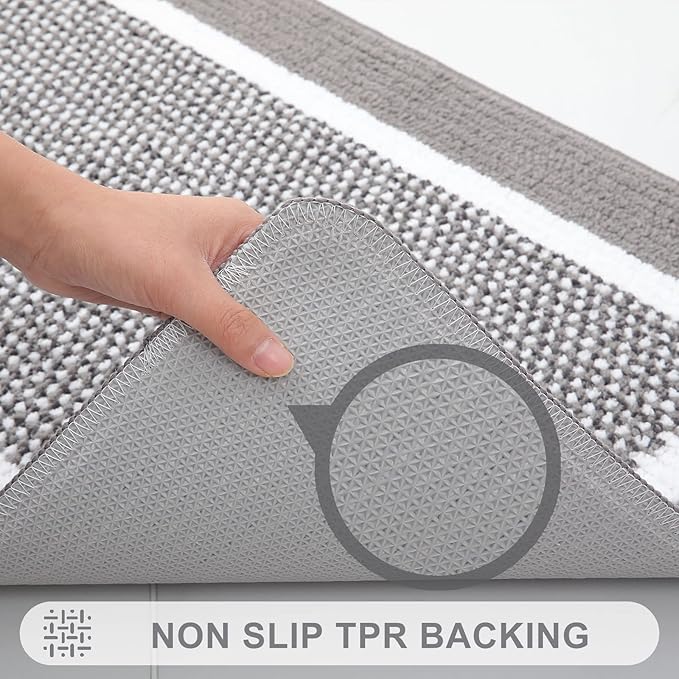 Indoor Doormat, Non-Slip Absorbent Dust-Resistant Entryway Mat, Strong Low Profile Indoor Mat, Washable Entryway Front Doormat, 32" x 20", Gray