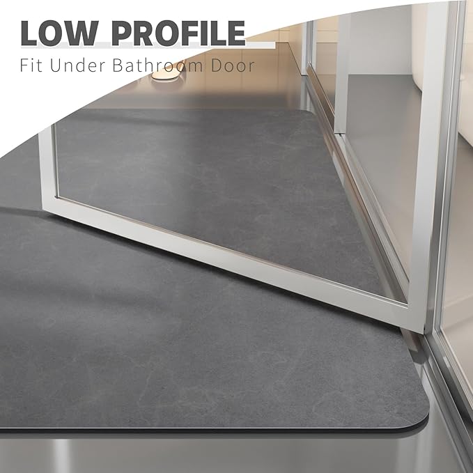 Dark grey bathroom mat set of 2, thin bathroom mat, non-slip bathroom mat, quick drying, absorbent rubber bathroom mat for bathroom floors, shower stalls