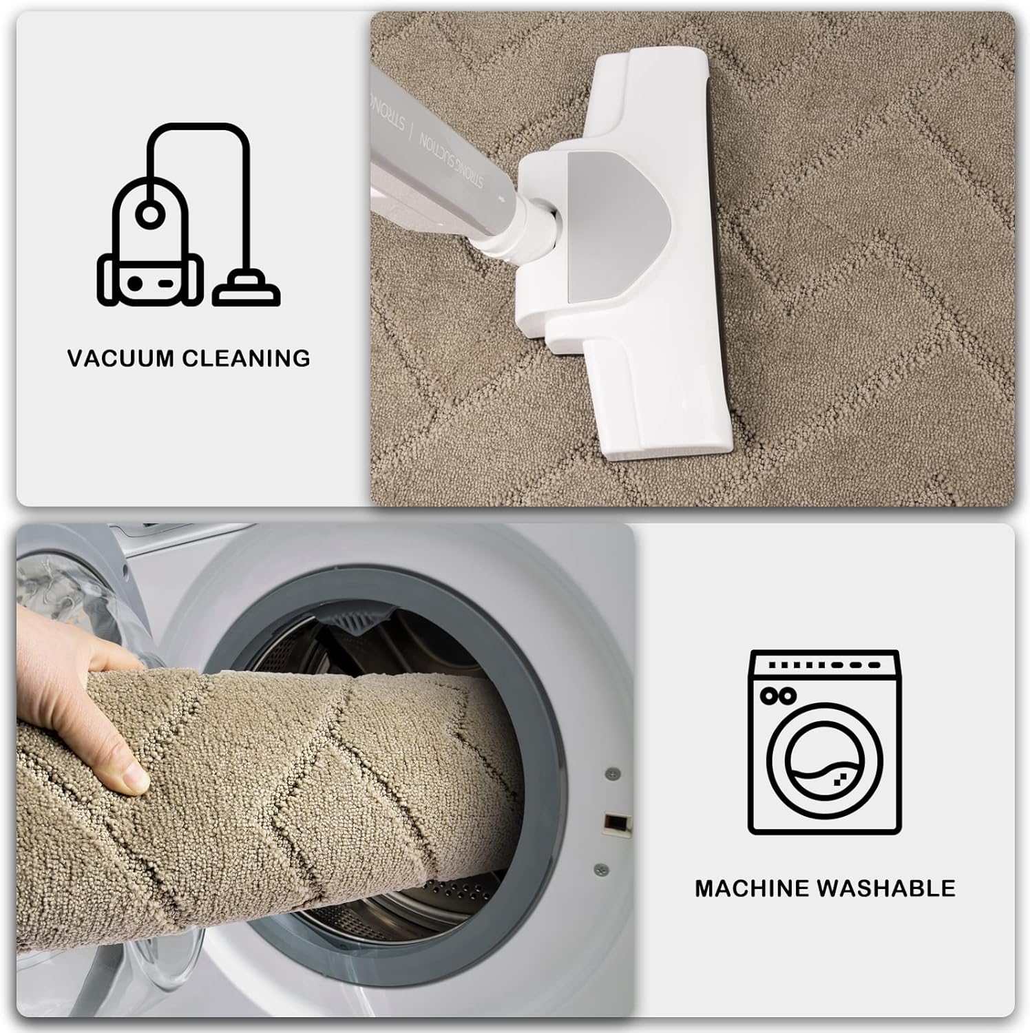 Doormat 24" x 35.5", Non-Slip Machine Washable Entryway Mat, Shoe Scraper, Dog Doormat, Super Absorbent Welcome Mat for Front and Back Doors, Muddy Wet Shoes and Paws, Taupe