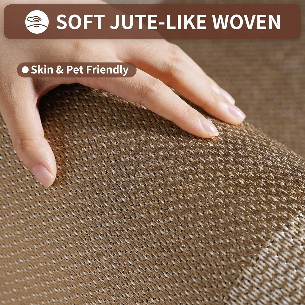 Anti Fatigue Kitchen Mats for Floor, Super Absorbent Kitchen Rugs Non Slip Washable, Soft Linen Braided Kitchen Runner Rug, Standing Mat Kitchen Sink Mat, Easy to Clean, Brown 17x30