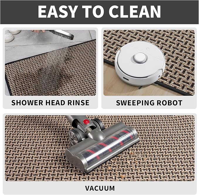 Door Mat Entrance 24x35, Dirt Resistant and Absorbent, Non-Slip Rubber Backing Floor Mats, Easy Clean Low-Profile Doormat for Entryway, Front Door, Inside Entrance, Black
