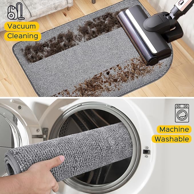 Dog Doormat 32" x 47" / 80cm x 120cm, Washable Kitchen Rug, Non-Slip Kitchen Floor Mat, Absorbent Indoor Entryway Rug for Laundry Room, Bathroom, Bedroom
