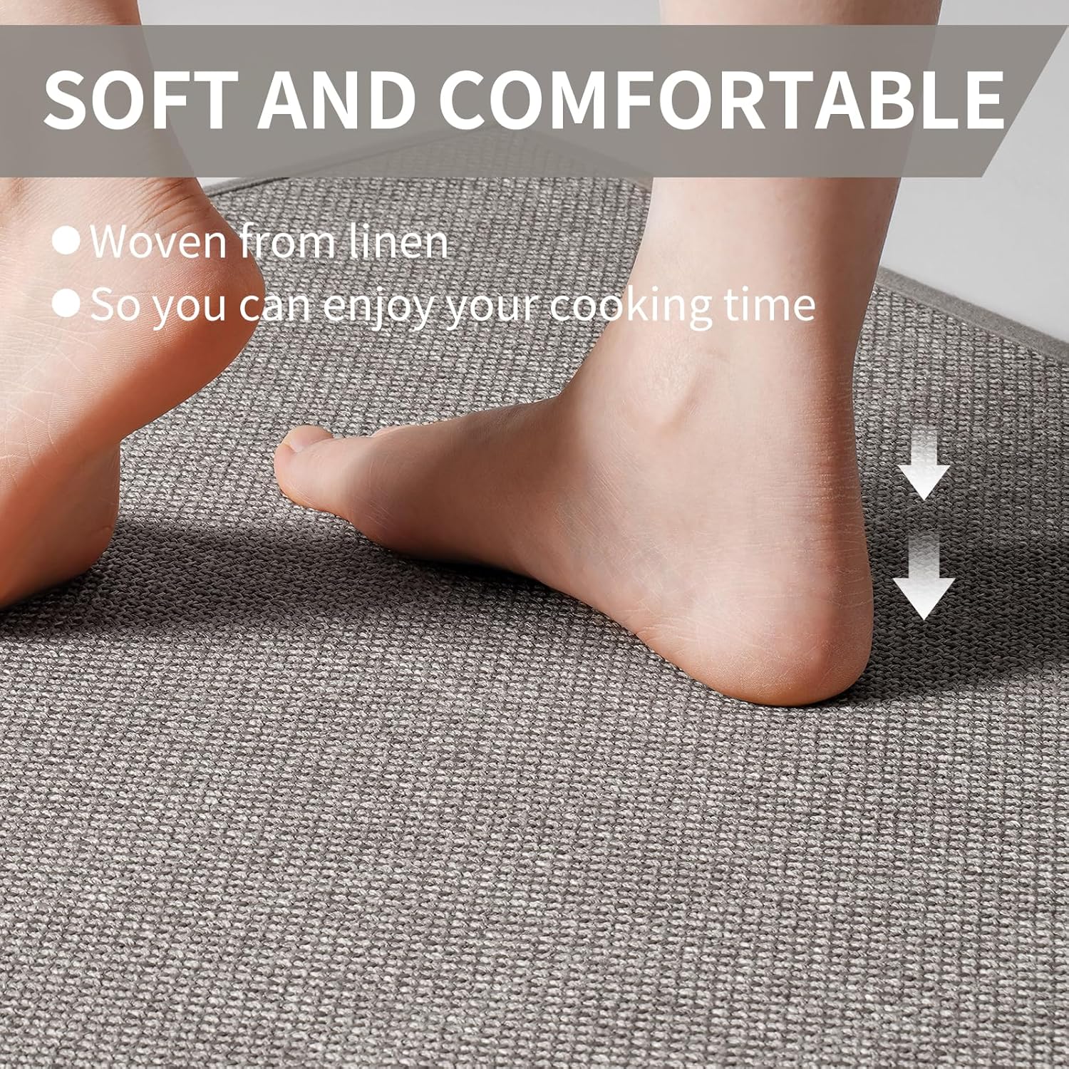 Water Absorbent Runner Rugs for Kitchen, Kitchen Mat in Front of Sink, Oil Absorbent Kitchen Mats for Floor,Non-Slip Kitchen Rugs,Durable Kitchen Mats，17x30 Gray Kitchen Rugs