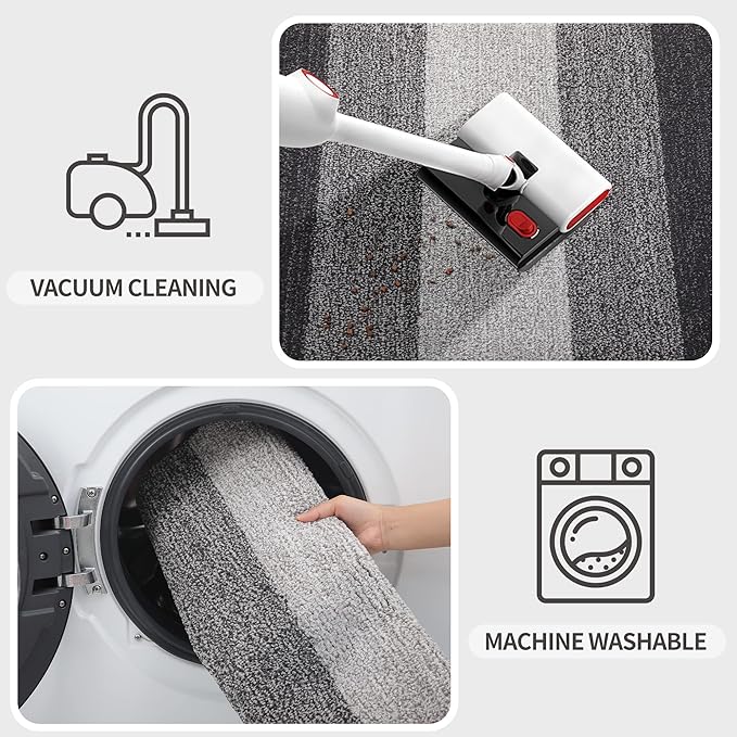 Indoor and outdoor doormat, 32x20 non-slip dust-absorbing doormat, low-profile washable interior entrance front mat, firm and soft entrance doormat for entry, gray